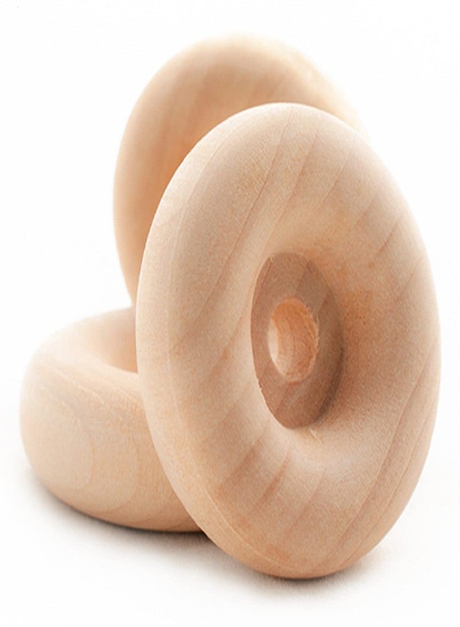 Pinehurst Crafts Wooden Toy Wheels w/Recessed Hub, 1-1/2 Inch Diameter x 1/2 Inch Thick (1/4 Inch Hole), Pack of 24
